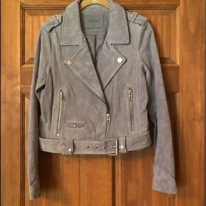 Grey suede Moto jacket